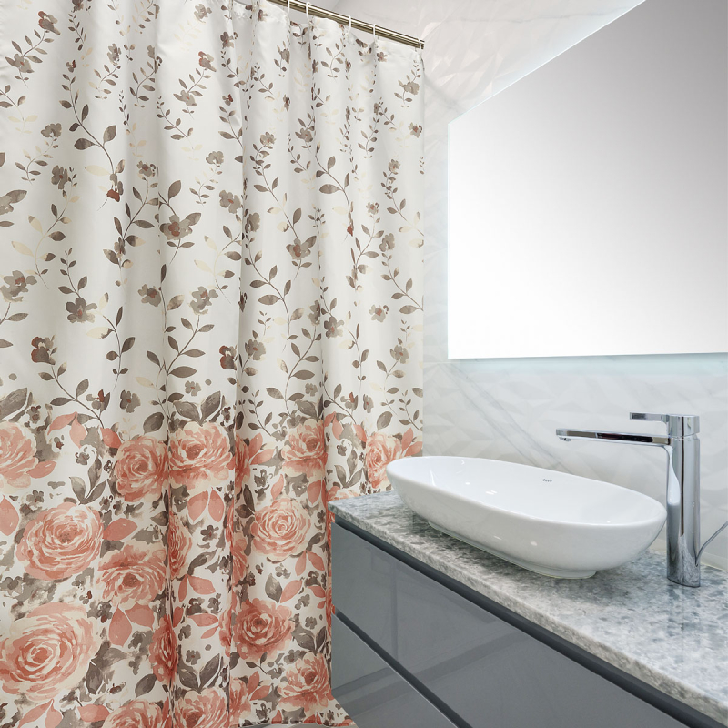 Κουρτίνα Μπάνιου (180x180) Με Κρίκους Whitegg BC060