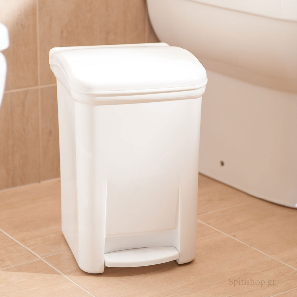 Κάδος Απορριμμάτων Μπάνιου (25x22x32) Viomes 7.5lt 155-01 Λευκό