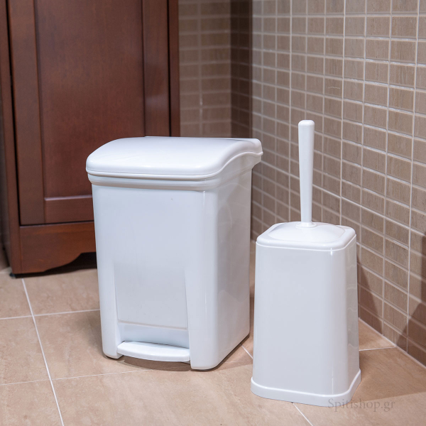 Κάδος Απορριμμάτων Μπάνιου (25x22x32) Viomes 7.5lt 155-01 Λευκό