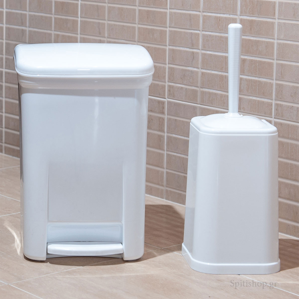 Κάδος Απορριμμάτων Μπάνιου (25x22x32) Viomes 7.5lt 155-01 Λευκό
