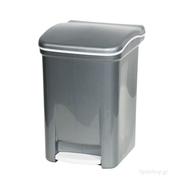 Κάδος Απορριμμάτων Μπάνιου (25x22x32) Viomes 7.5lt 155-37 Ασημί