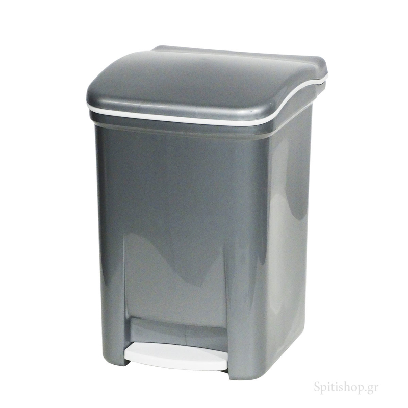 Κάδος Απορριμμάτων Μπάνιου (25x22x32) Viomes 7.5lt 155-37 Ασημί