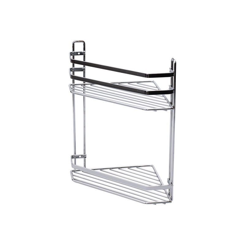 Γωνιακή Ραφιέρα Μπάνιου Διπλή (20.2x20.2x31.7) Estia Elegant Chrome 02-6457