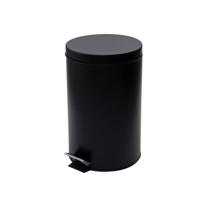 Κάδος Απορριμμάτων Μπάνιου (Φ25x38) Estia 12lt Classic Black Matt 02-7904