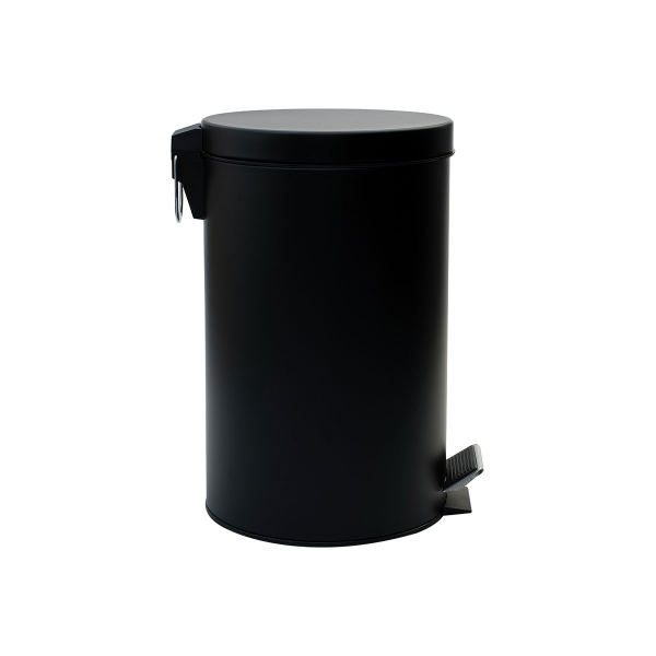 Κάδος Απορριμμάτων Μπάνιου (Φ25x38) Estia 12lt Classic Black Matt 02-7904