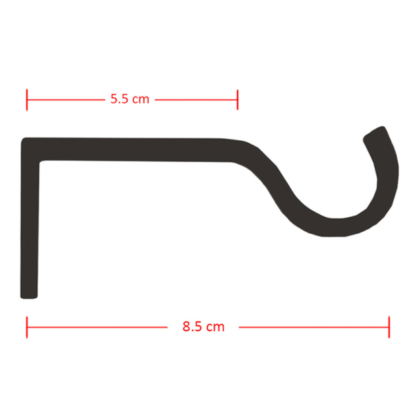 Κουρτινόξυλο Φ19mm Μονό Επεκτεινόμενο 210-380cm Με Άκρα L-C Tropi Noir/Argent 1900499