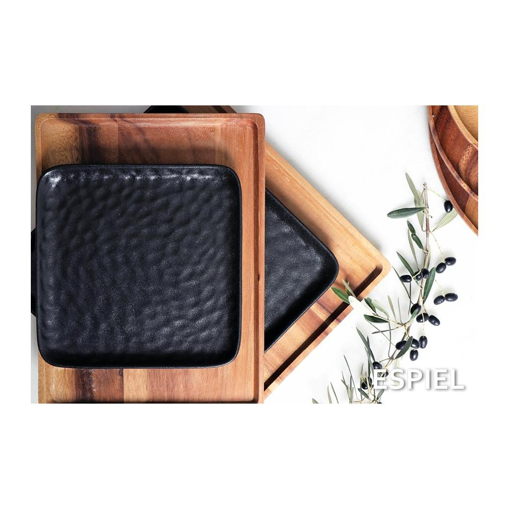 Πιάτο Φαγητού Ρηχό (26X26X2 3) Espiel Lava Square Black Nol115K4 Home Είδη Σερβιρίσματος Σερβίτσια Πιάτων & Σετ Πιάτα Spitishop