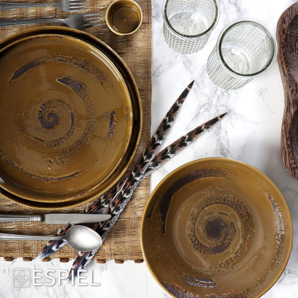 Πιάτο Φαγητού Βαθύ (Φ23.5) Espiel Typhoon Brown TLW104K6