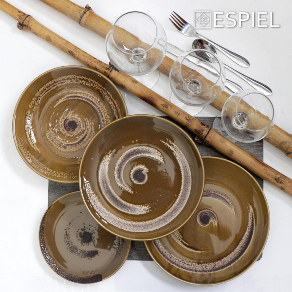 Πιάτο Φαγητού Βαθύ (Φ23.5) Espiel Typhoon Brown TLW104K6