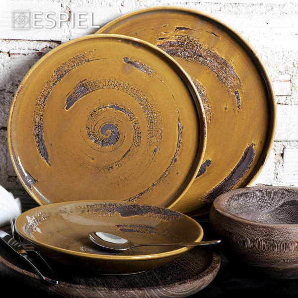 Πιάτο Φαγητού Βαθύ (Φ23.5) Espiel Typhoon Brown TLW104K6