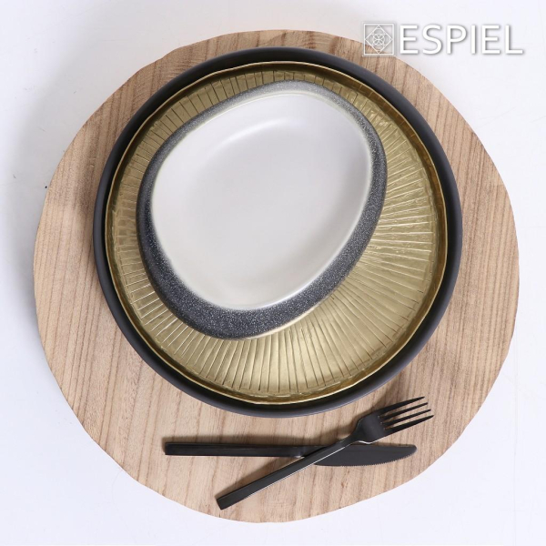 Πιάτο Φαγητού Βαθύ (23x18x7) Espiel Pebble Grey GMT118