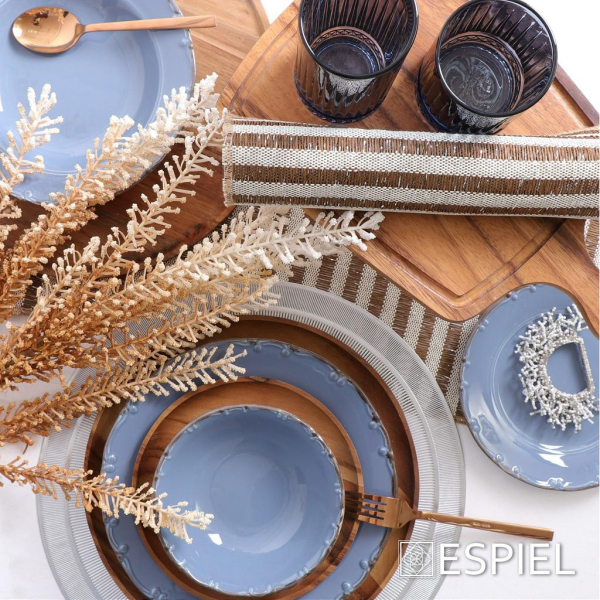 Πιάτο Φαγητού Βαθύ (Φ23) Espiel Liana Blue TLZ104K6
