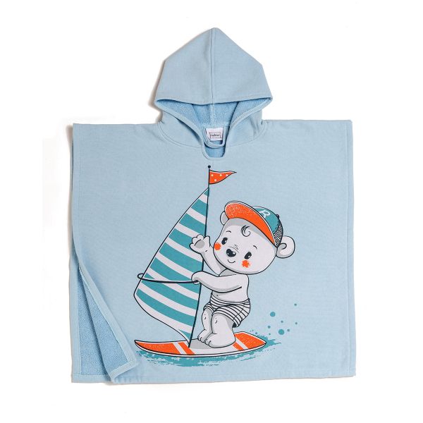 Παιδικό Πόντσο Melinen Surfer Light Blue