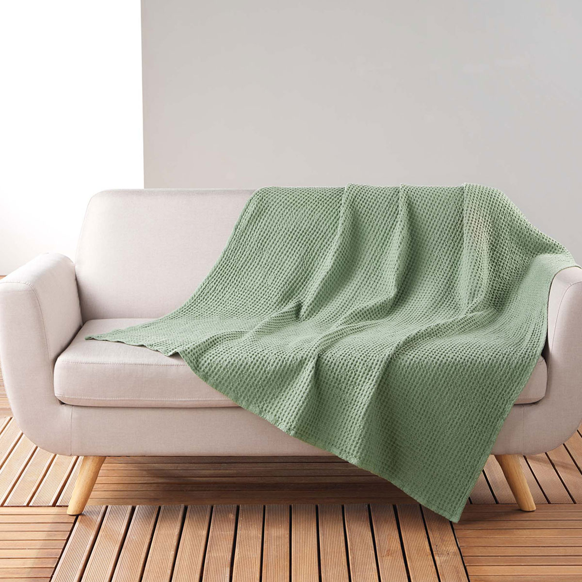 Κουβέρτα Καναπέ (125×150) L-C Gaufrette Khaki 1610062 210841