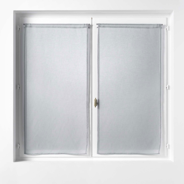 Σετ Κουρτίνες Παραθύρου (60x120) Με Τούνελ L-C Sandra Gris 1627025