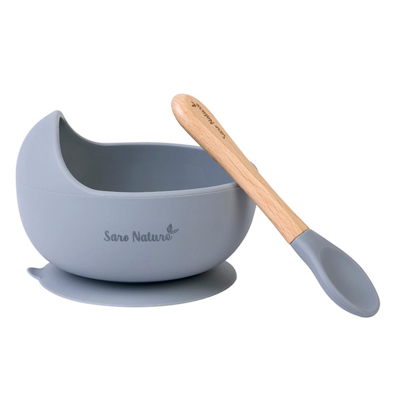 Παιδικό Σετ Φαγητού 2τμχ Saro Nordic Wave Blue Grey 17392