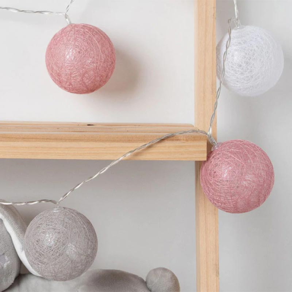 Διακοσμητική Γιρλάντα Μπαταρίας Με 9 LED Φωτάκια Kiokids Pink 2791