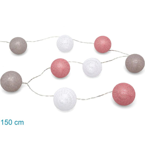 Διακοσμητική Γιρλάντα Μπαταρίας Με 9 LED Φωτάκια Kiokids Pink 2791