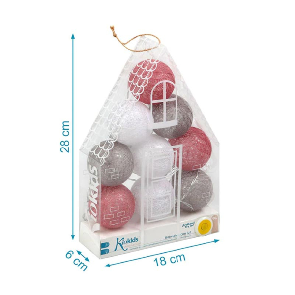 Διακοσμητική Γιρλάντα Μπαταρίας Με 9 LED Φωτάκια Kiokids Pink 2791