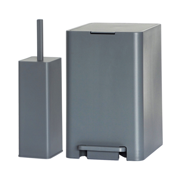 Κάδος Απορριμμάτων Μπάνιου (27x19x29) Viomes 7lt 185-58 Τιτάνιο