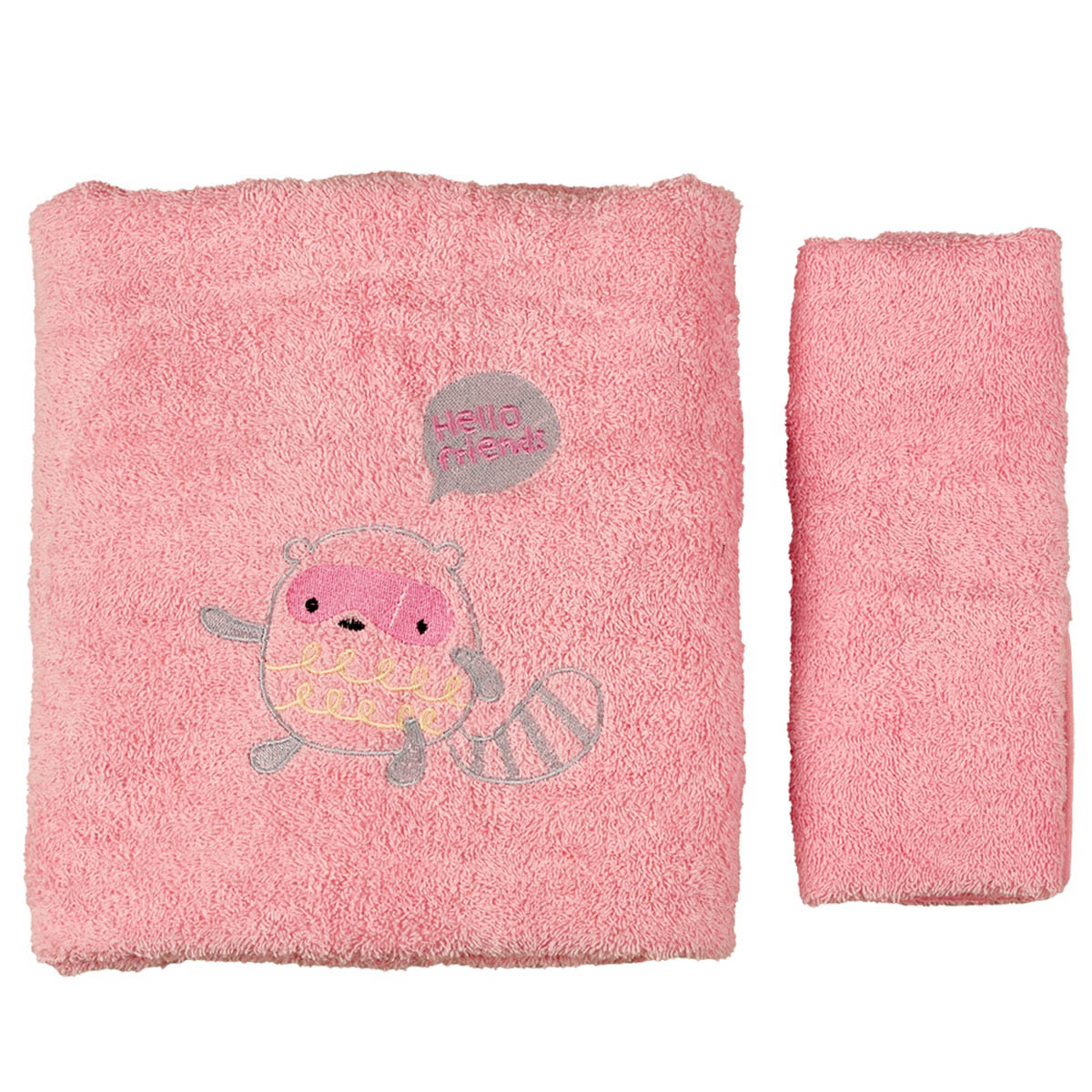 Βρεφικές Πετσέτες (Σετ 2τμχ) Κόσμος Του Μωρού Racoon Ροζ