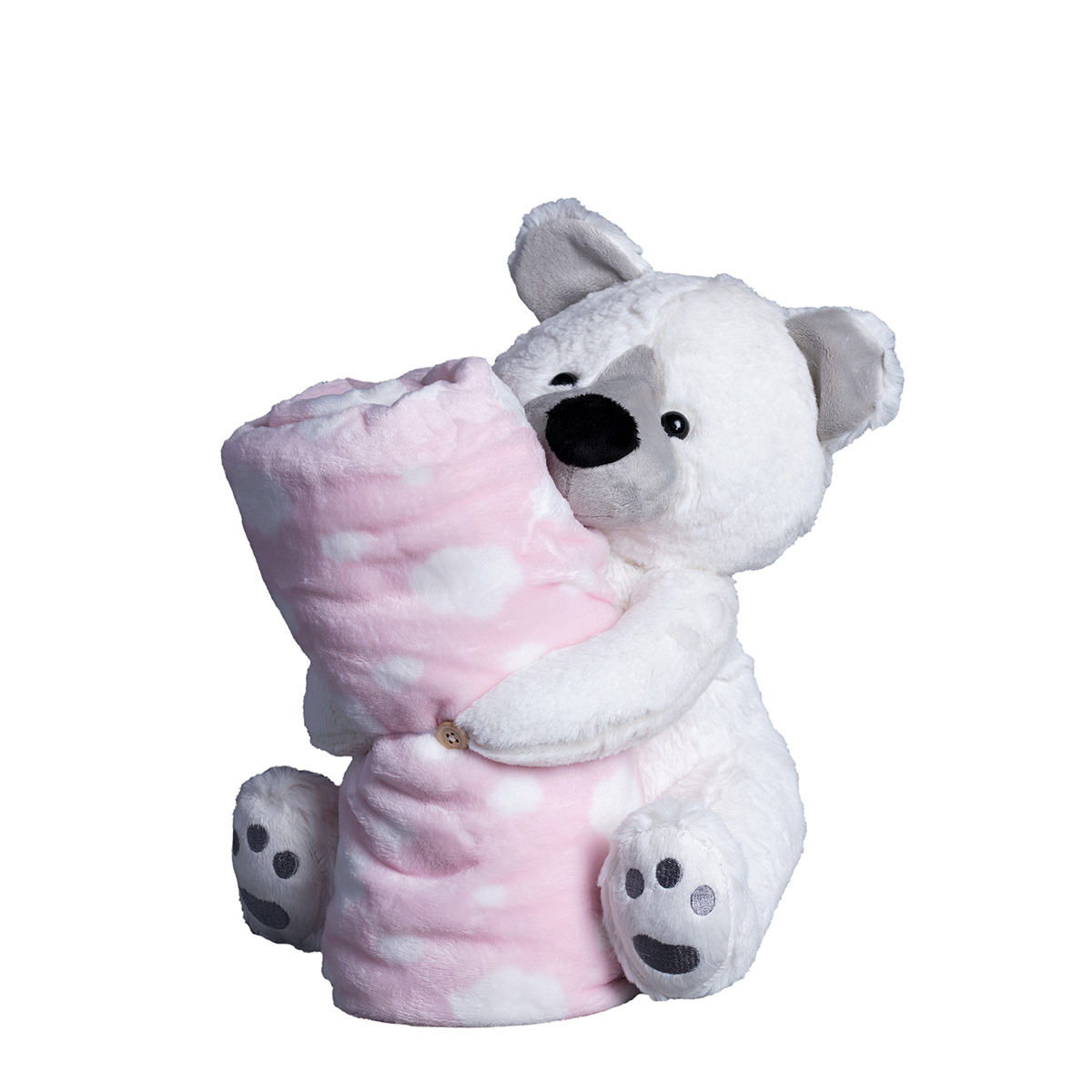 Κουβέρτα Fleece Αγκαλιάς + Λούτρινο Silk Fashion Bear Pink