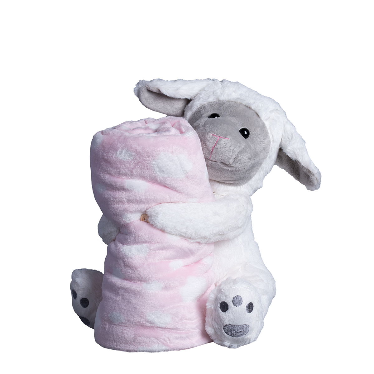 Κουβέρτα Fleece Αγκαλιάς + Λούτρινο Silk Fashion Sheep Pink