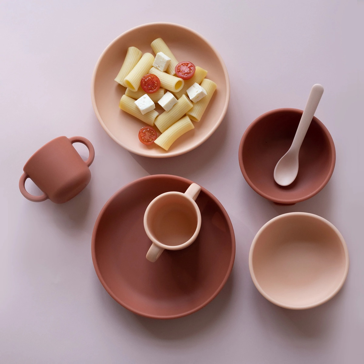 Πιάτα Σιλικόνης (2Τμχ) Ekobo Ροζ - Terracotta Εκβ90062 Home Παιδικά Είδη Φαγητού & Αξεσουάρ Σερβιρίσματος Spitishop