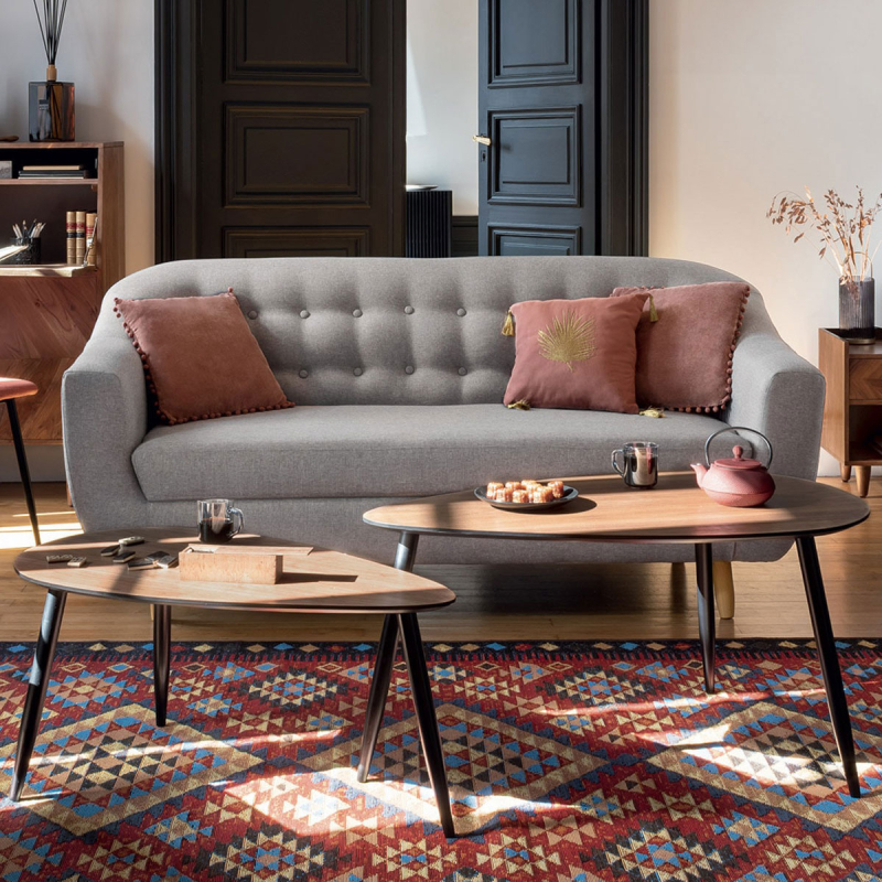 Τραπέζια Σαλονιού (Σετ 2τμχ) A-S Mileo Walnut 166641