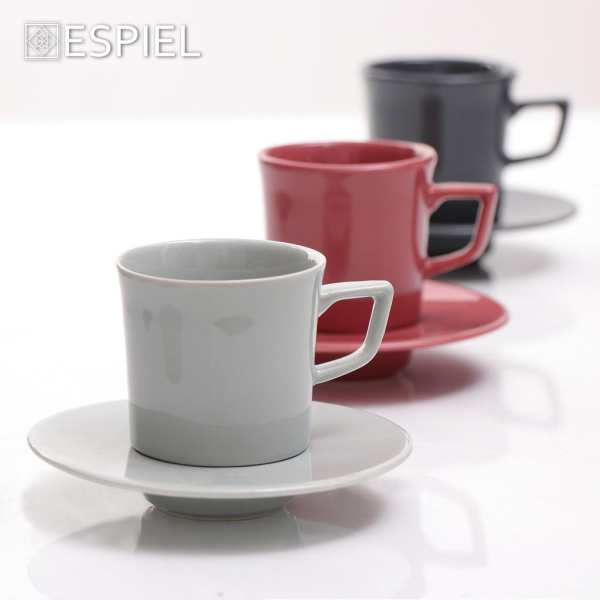 Φλυτζάνι Espresso 100ml + Πιατάκι Espiel Essentials Anthracite OWB105K6
