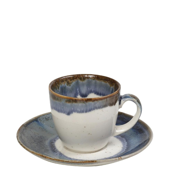 Φλυτζάνι Espresso 90ml + Πιατάκι Espiel Essentials Blue OWR101K6