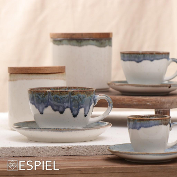 Φλυτζάνι Espresso 90ml + Πιατάκι Espiel Essentials Blue OWR101K6