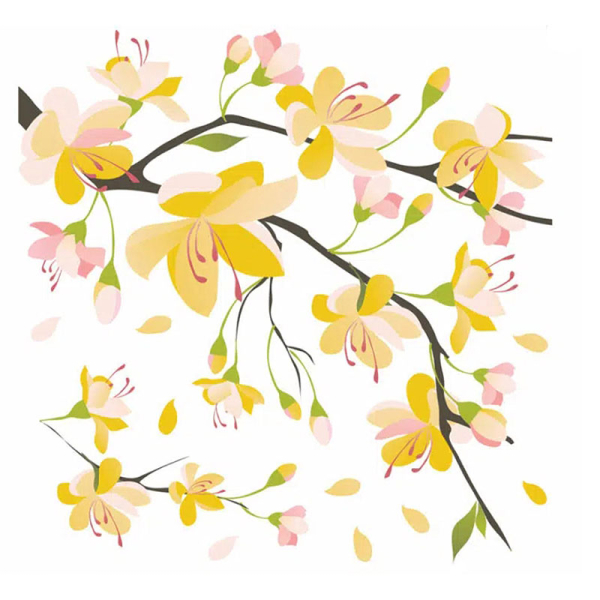 Αυτοκόλλητα Τοίχου Ango Yellow Branch 54107