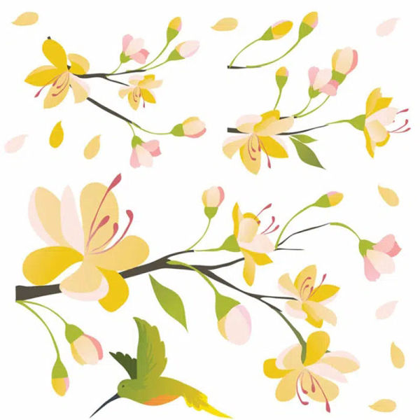 Αυτοκόλλητα Τοίχου Ango Yellow Branch 54107