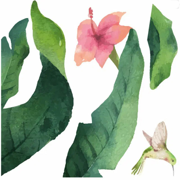 Αυτοκόλλητα Παραθύρου Διπλής Όψης Ango Tropical Flowers 64017