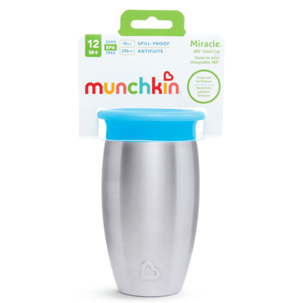 Ποτήρι Εκπαιδευτικό 296ml Munchkin Miracle Stainless Steel Cup Blue