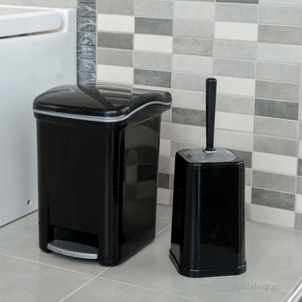 Κάδος Απορριμμάτων Μπάνιου (25x22x32) Viomes 7.5lt 155-02 Μαύρο