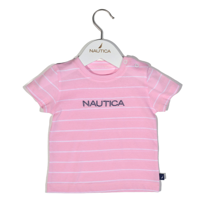 Μπλούζα Βρεφική Κοντομάνικη Nautica Ροζ Ριγέ