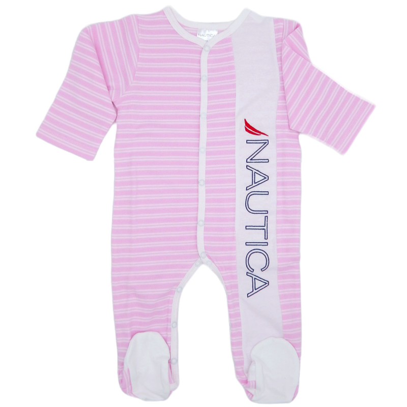 Φορμάκι Βρεφικό Μακρυμάνικο Nautica Ροζ Ριγέ