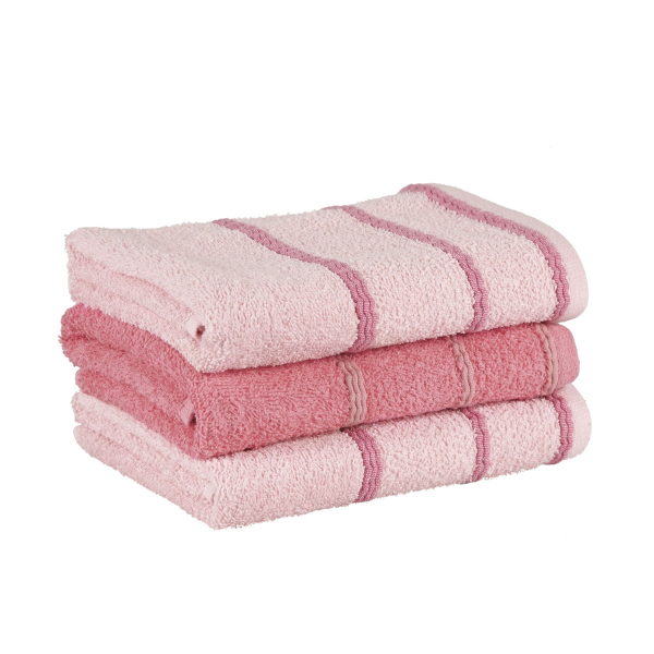 Πετσέτες Προσώπου (Σετ 3τμχ) Kentia Bath Zana 20 Rose/Salmon Pink 360gsm