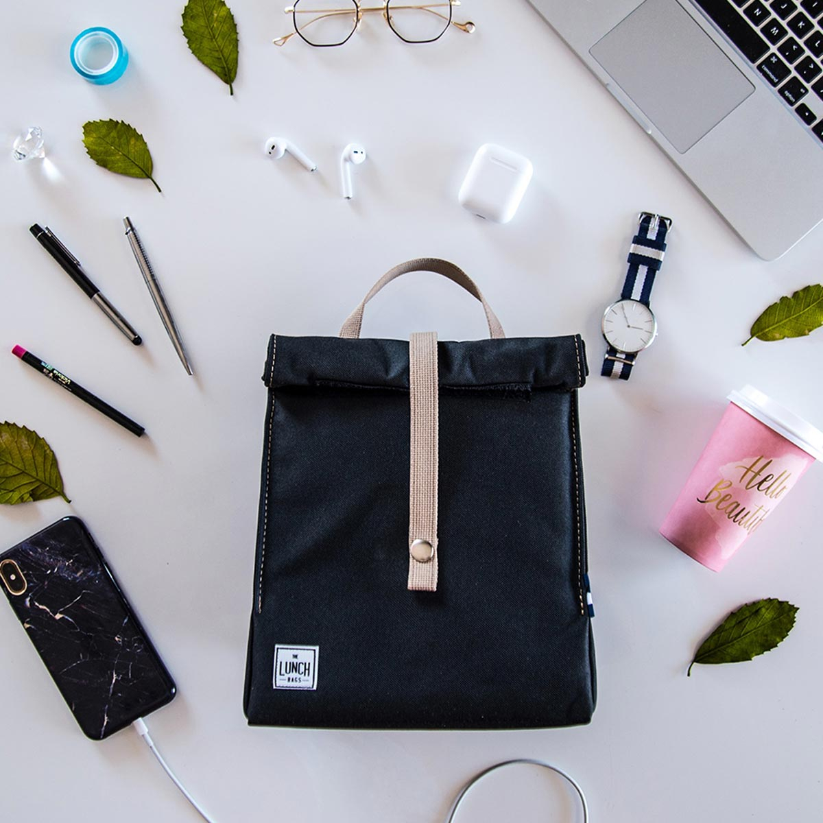 Ισοθερμική Τσάντα Φαγητού 5lt The Lunch Bags Original Black φωτογραφία