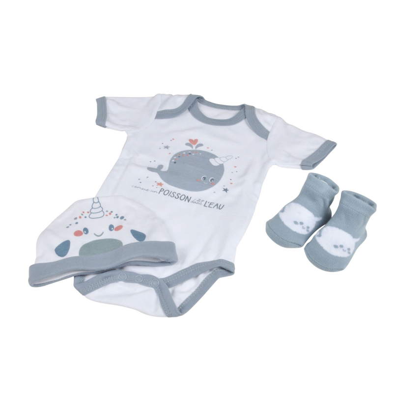Βρεφικά Ρουχαλάκια Νεογέννητου (Σετ 4τμχ) L-C Whale 6TEX215