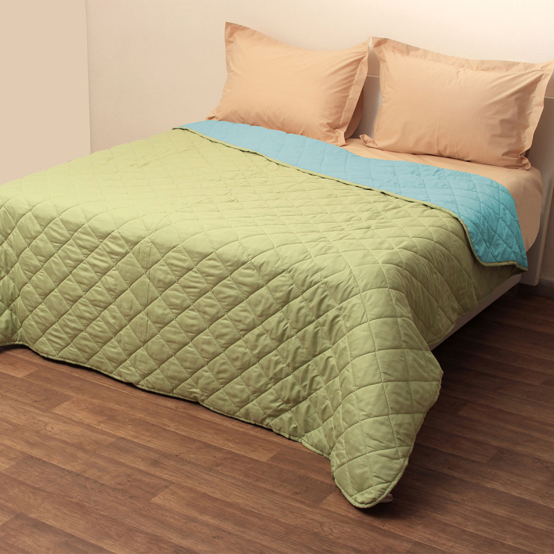 Κουβερλί Υπέρδιπλο (220x240) 2 Όψεων Viopros Τυρκουάζ/Πράσινο