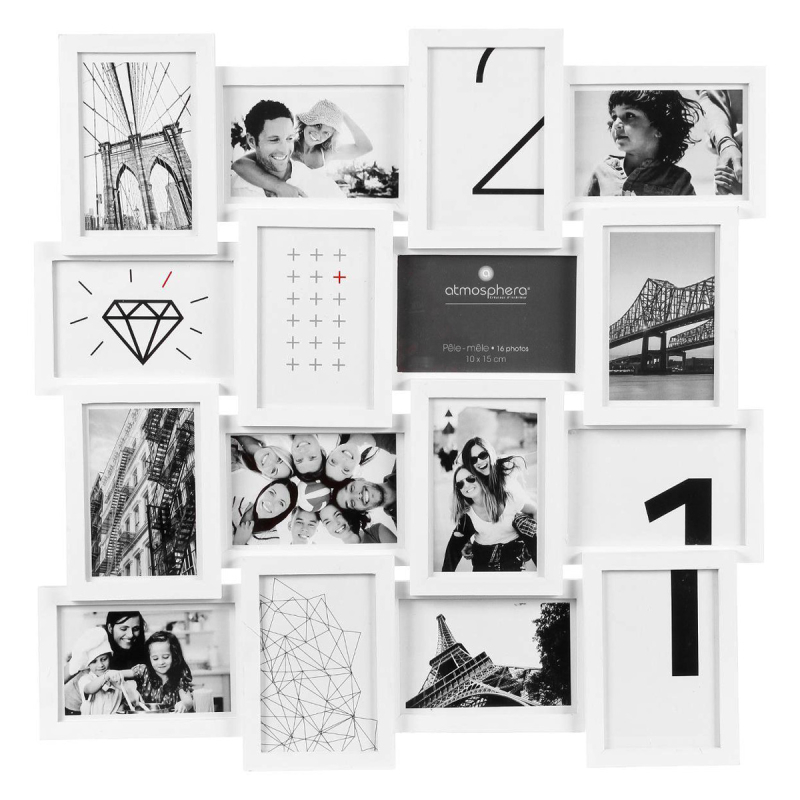 Κορνίζα Τοίχου 16 Θέσεων (58.5x59) A-S Gael White 130613