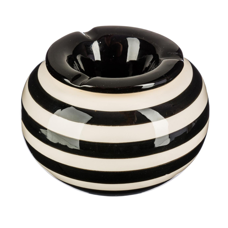 Σταχτοδοχείο A-S Round Stripes Black 146064