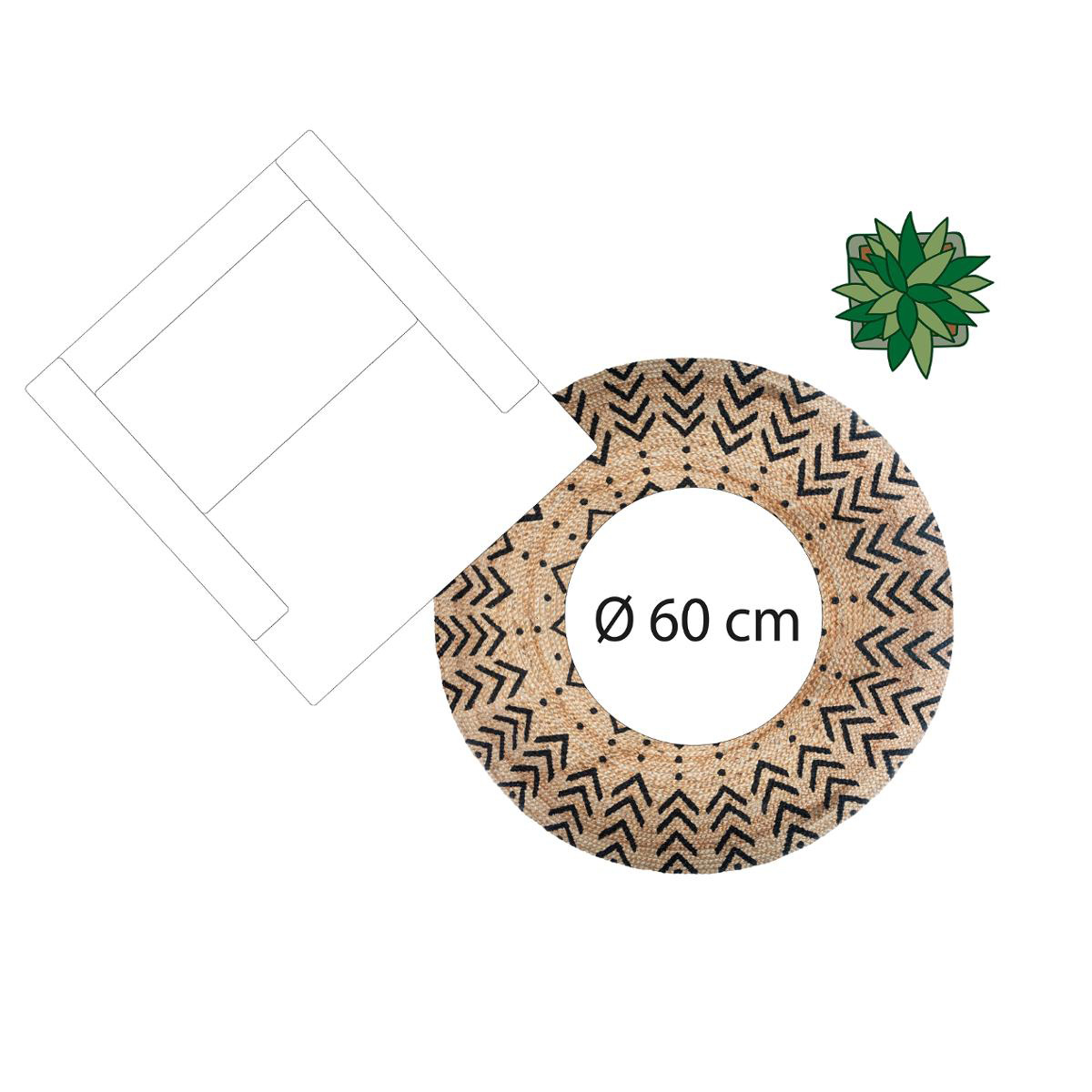 Στρογγυλό Χαλί Καλοκαιρινό (Φ120) A-S Living Boho 163954 Home Χαλιά Σαλονιού Spitishop
