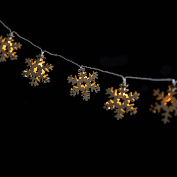 Χριστουγεννιάτικη Διακοσμητική Γιρλάντα Μπαταρίας Με 10 Led Φωτάκια F-R Snowflakes 878446