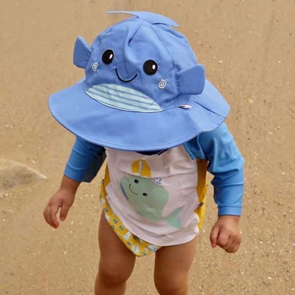 Βρεφικό Μαγιό Πάνα & Καπέλο Με Αντηλιακή Προστασία Zoocchini Whale