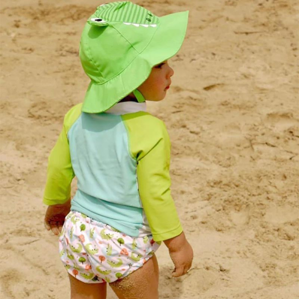 Βρεφικό Μαγιό Πάνα & Καπέλο Με Αντηλιακή Προστασία Zoocchini Alligator