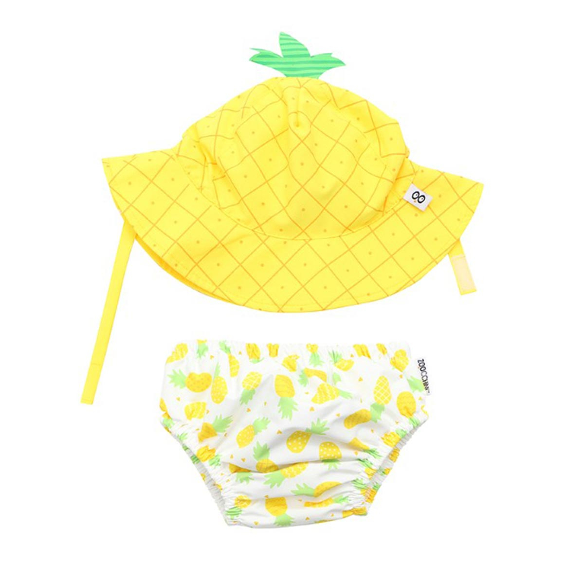 Βρεφικό Μαγιό Πάνα & Καπέλο Με Αντηλιακή Προστασία Zoocchini Pineapple 6-12 Μηνών 6-12 Μηνών